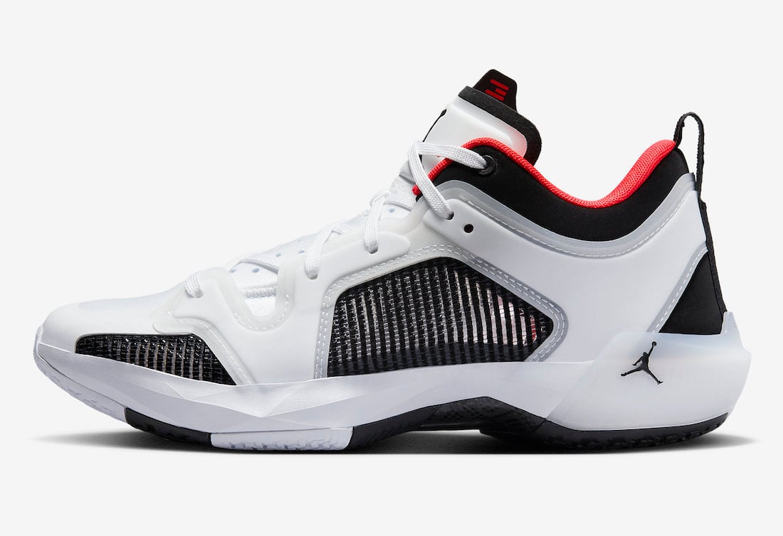 Air Jordan 37 Low White Black Siren Red DQ4122-100 Release Date