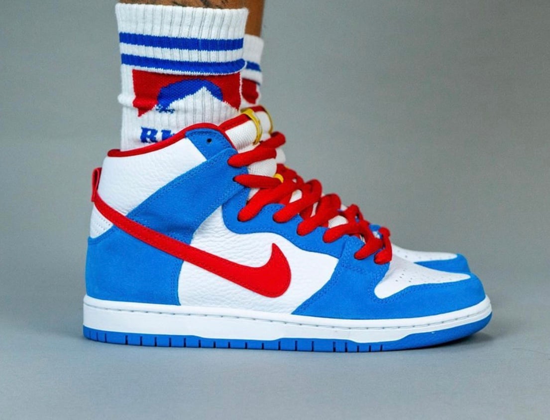 How the Nike SB Dunk High ‘Doraemon’ Looks On Feet
